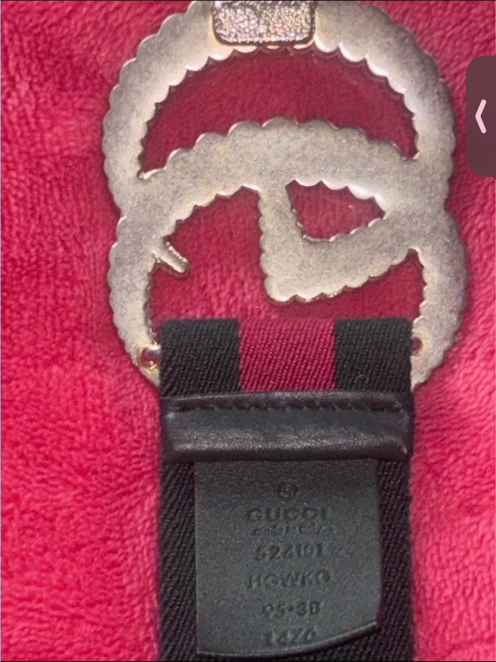 Gucci Green and Red Web Stripe Belt with Gold Double-G Buckle
